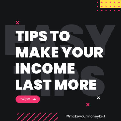 Instagram Post Template for a Personal Finance Tips Carousel