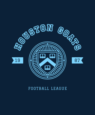 Football League T-Shirt Design Maker for a College Uniform