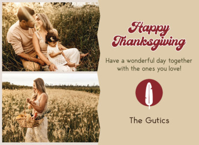 Thanksgiving-Themed Greeting Card Maker Featuring Family Photos