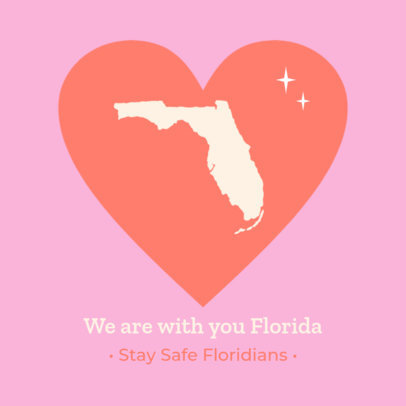 Instagram Post Template Featuring a Heart Graphic and a Quote in Support of Florida 3776j-5093