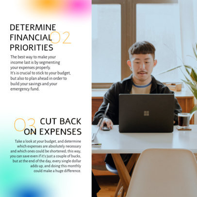 Instagram Post Creator Featuring Ways to Manage Personal Finances