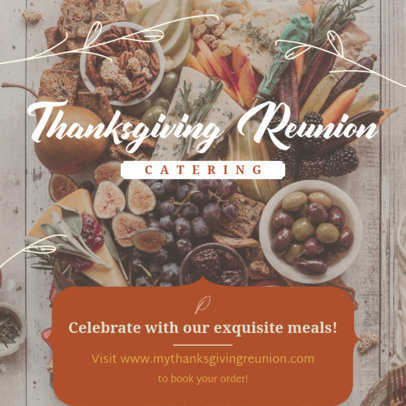 Instagram Post Template Featuring Catering Services for Thanksgiving