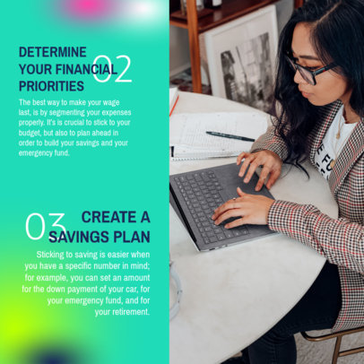 Instagram Post Maker with Tips to Identify Financial Priorities