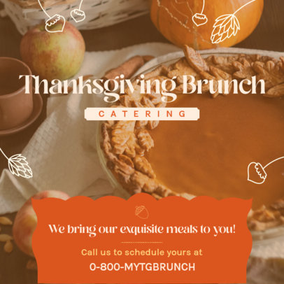 Instagram Post Generator Featuring a Catering Service Ad for Thanksgiving