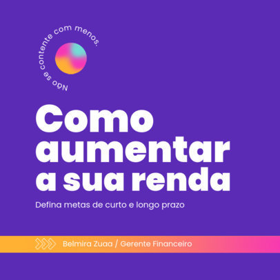 Instagram Post Template with Tips on How to Increase Monthly Income