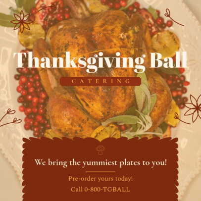 Instagram Post Generator Featuring Catering Service Ad for a Thanksgiving Ball