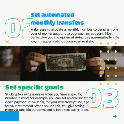 Instagram Post Maker with Steps to Improve Personal Finances