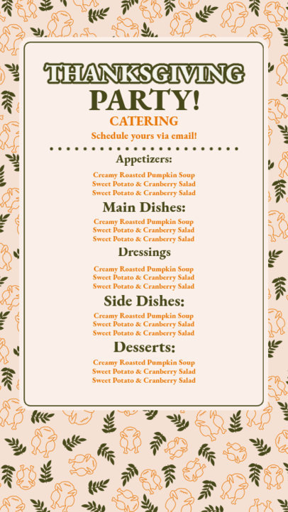 Instagram Story Template With a Catering Business for Thanksgiving