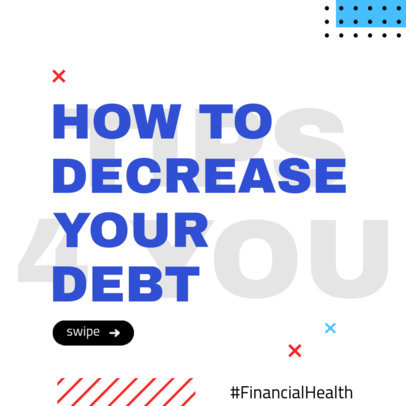 Instagram Post Template with Advice to Reduce Personal Debts