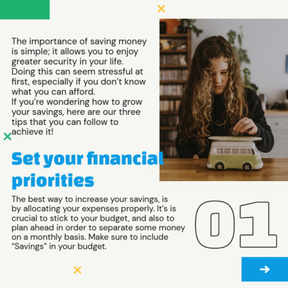 Instagram Post Generator Featuring a Guide to Set Financial Priorities