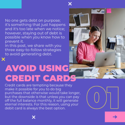 Instagram Post Creator with a Guide on Healthy Credit Card Usage