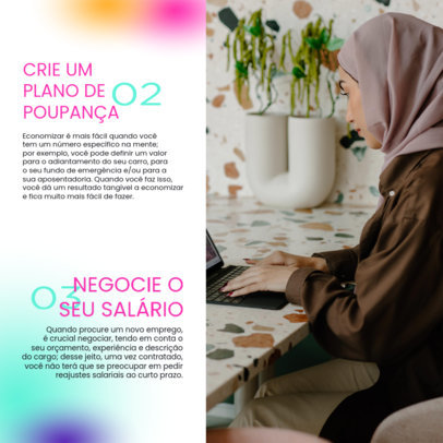 Instagram Post Template Featuring a Guide to Manage Personal Budget