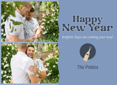 New Year Greeting Card Creator Featuring a Holiday Message