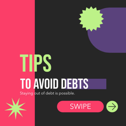 Instagram Post Creator Featuring Personal Debt Management Tips