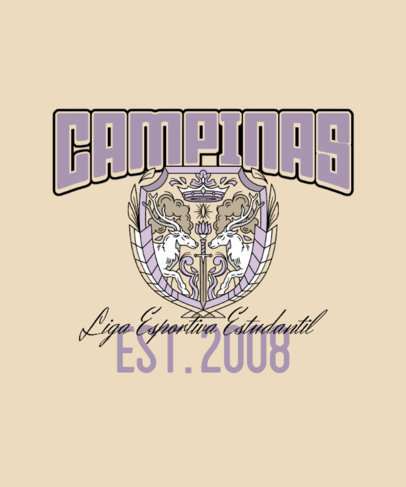 Sports T-Shirt Design Template for a College Students League