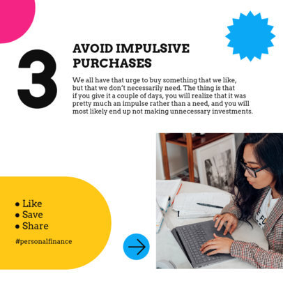 Instagram Post Creator Featuring Healthy Spending Habits