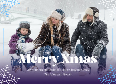 Greeting Card Creator with Illustrated Snowflakes for a Merry Christmas