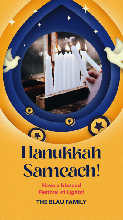 Instagram Story Maker Featuring an Online Family Greeting for Hanukkah 5072a