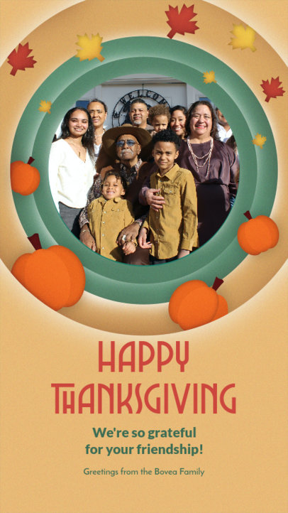 Instagram Story Generator for a Happy Thanksgiving Family Greeting 
