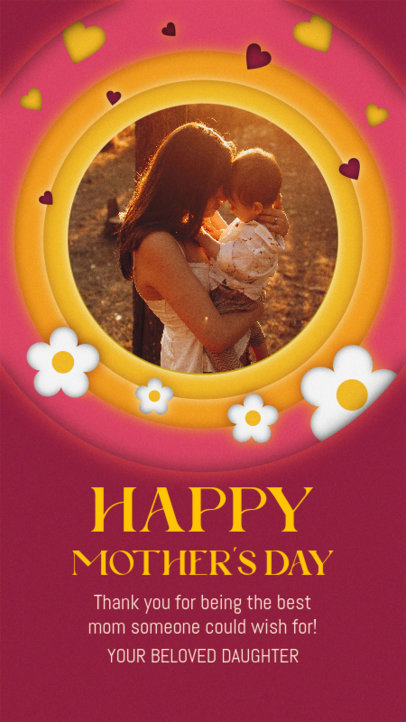 Instagram Story Maker for an Online Mother's Day Greeting Text 5072e