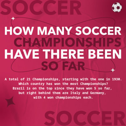 Fact-Themed Instagram Post Maker for the Soccer International Championship