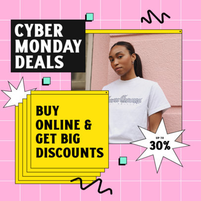Instagram Post Template for an Online Cyber Monday Sale