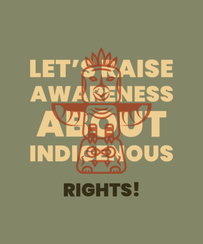 T-Shirt Design Template to Raise Awareness of Indigenous Peoples Rights 3829k-5091