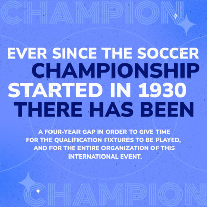 Soccer-Themed Instagram Post Generator Featuring Game Championship Facts