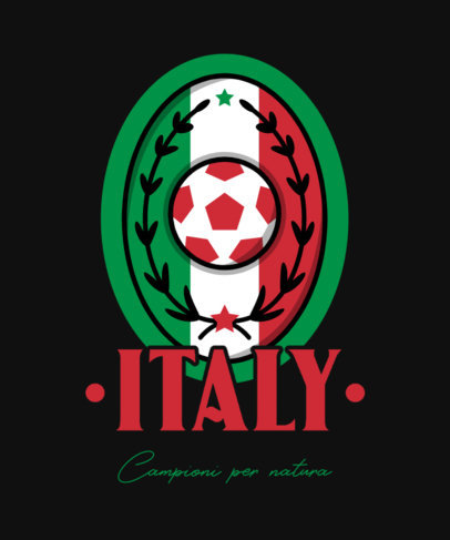 FIFA Inspired T-Shirt Design Template Featuring an Italian Team Emblem
