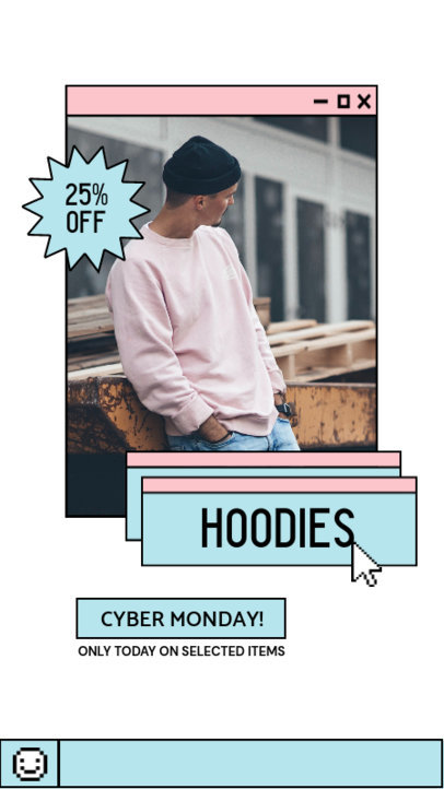 Promo Instagram Story Creator for Cyber Monday Featuring a Retro Aesthetic