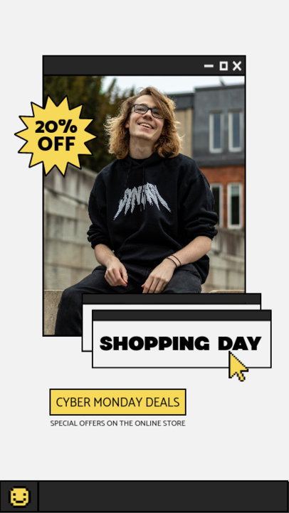 Instagram Story Maker for Cyber Monday Featuring a Retro Aesthetic