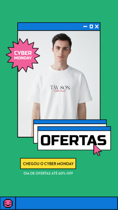 Instagram Story Generator Featuring Cyber Monday Offers and a Retro Style