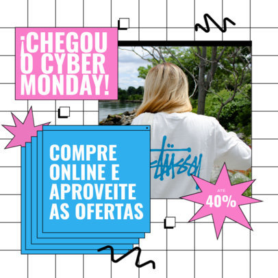 Instagram Post Maker for a Clothing Brand's Cyber Monday-Themed Discount