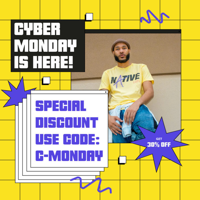 Placeit - Instagram Post Maker Featuring a Cyber Monday Promo Code with ...