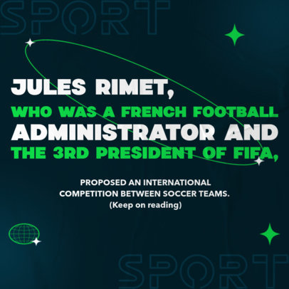 Instagram Post Maker With Soccer International Championship Info