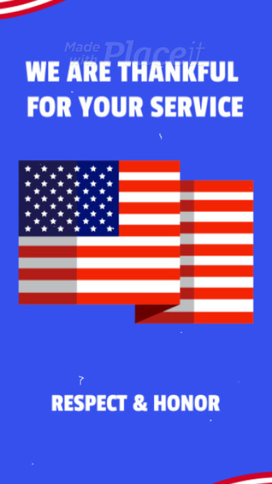 Veterans Day-Themed Instagram Story Video Generator Featuring an American Flag Graphic