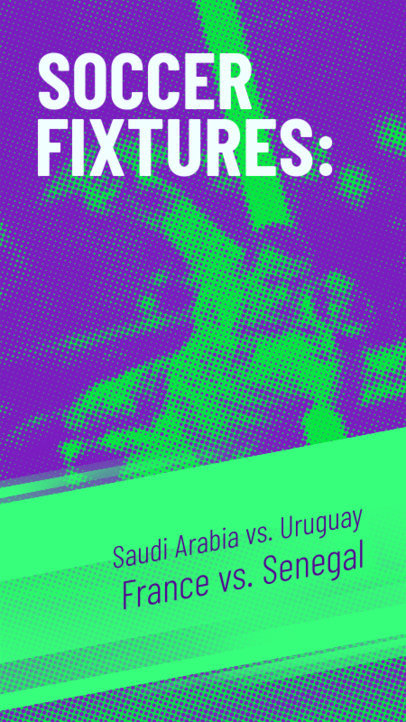 Instagram Story Maker Featuring an Upcoming Soccer Fixture Reminder 5096a