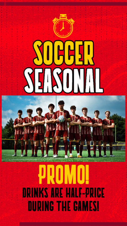 Sports-Themed Instagram Story Creator With a Drinks Promo for a Soccer Game