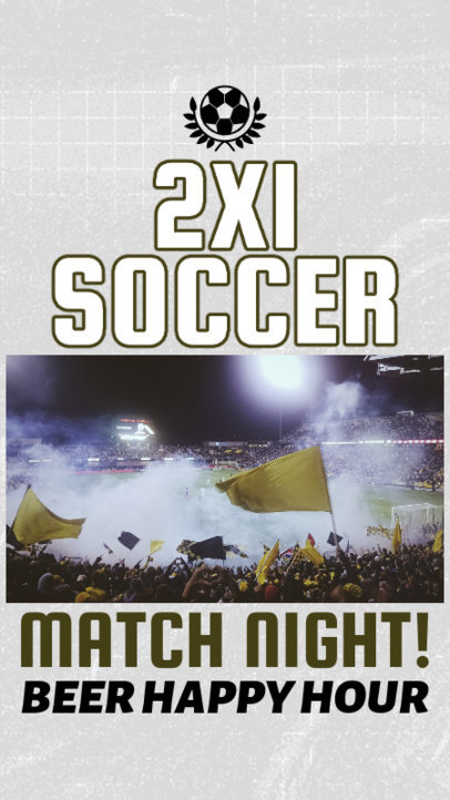 Instagram Story Generator Featuring a Happy Hour Promo to Watch a Soccer Match