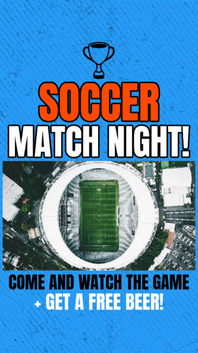 Instagram Story Creator Featuring a Soccer Theme and a Free Beer Promo