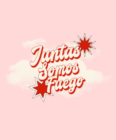 T-Shirt Design Template with a Feminist Quote and Star Graphics