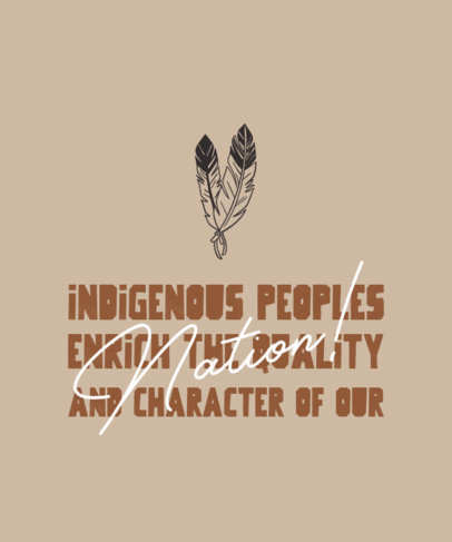 Quote T-Shirt Design Generator Featuring a Native American Heritage Month Theme 2112t-5092