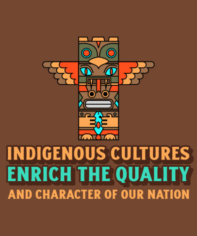 Culture-Themed T-Shirt Design Template to Celebrate Native American Heritage Month