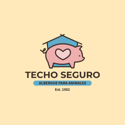 Logo Maker for a Pet Shelter Featuring a Pig Graphic