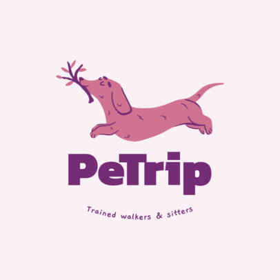 Logo Creator for Trained Pet Sitters with a Dachshund Dog Illustration