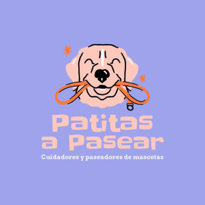 Online Logo Template with an Illustrated Dog for a Pet Sitter 