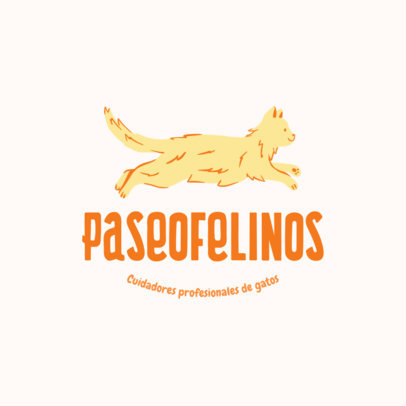 Logo Template for a Pet Sitter Featuring a Cat Graphic