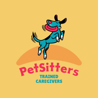 Pet Sitting Care Logo Generator Featuring an Illustrated Dog