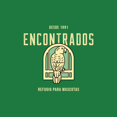 Logo Maker for a Pet Shelter Featuring a Parrot Graphic