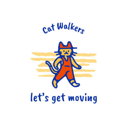 Cat Walking Service Logo Maker Featuring a Kitten Graphic